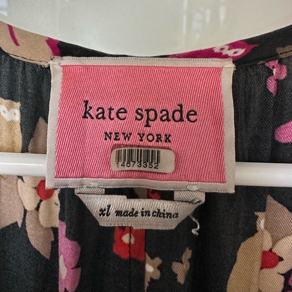Kate Spade Floral Bouquet Silk Twill Maxi Dress size XL - Picture 2 of 3